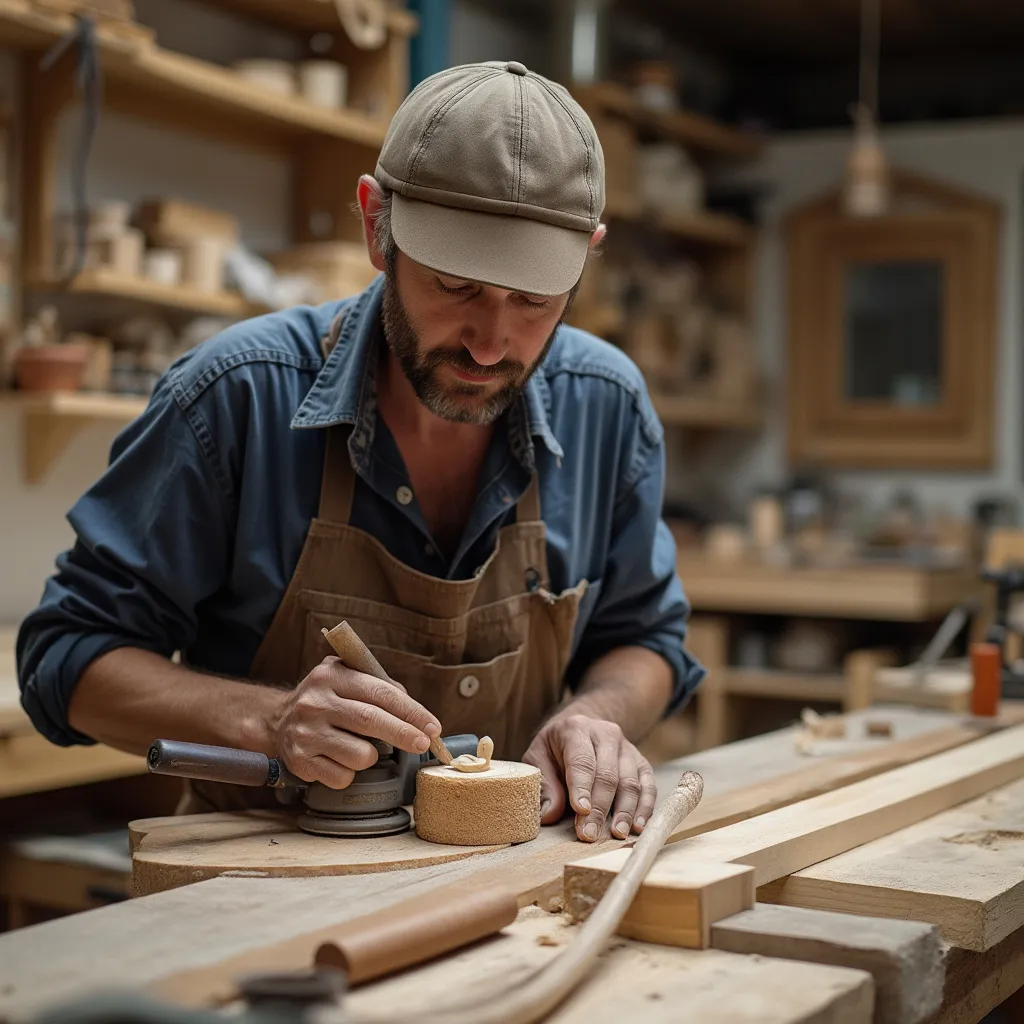 Handwerker bei der Holzarbeit