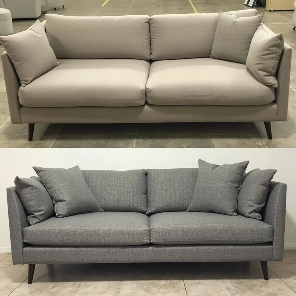 Überarbeitetes modernes Sofa mit neuem Bezug